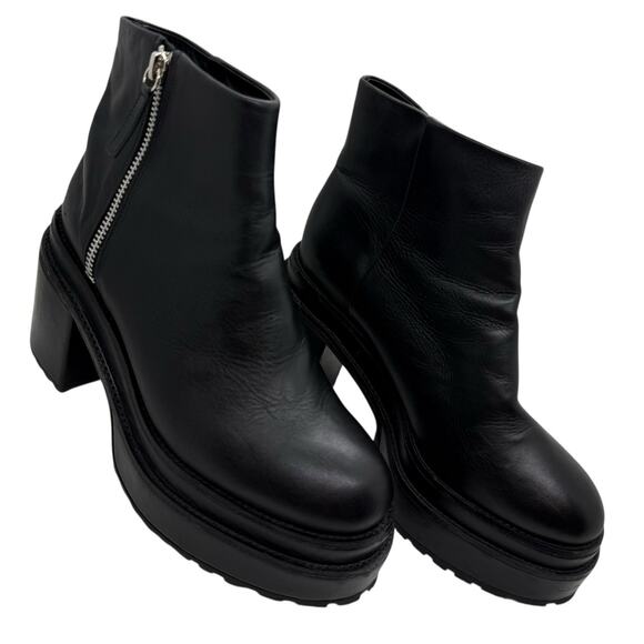 Cult Gaia Brenda Leather Platform Boot Black size 37.5 / 7.5 - Picture 1 of 7